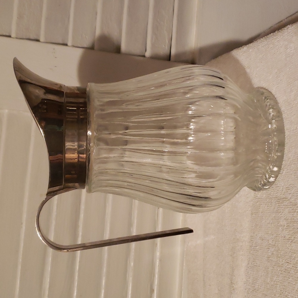 Vintage Italian Glass Tea Pitcher - Picture 2 of 6